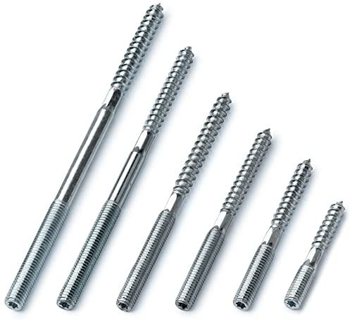 STRÜBER Stockschrauben Torx (10x140mm – 10 Stück) Schraubstifte Gewindestifte Stahl verzinkt TX-25 Doppelgewindeschrauben Rohrschellen Befestigungsmaterial