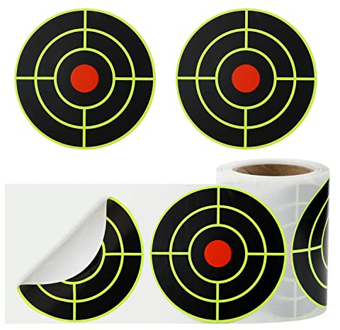 SAVITA 200 Pièces Autocollants pour Cibles de Tir Adhésives, 7,6cm Cibles de Tir Rondes Cibles de Tir Sportif pour Champ de Tir Cibles Adhésive pour Tir à l'Arc et Entraînement de Chasse