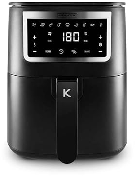 Kitchencook - Friteuse Sans Huile 4l - 8 Programmes - Minuterie Numérique - Thermostat Réglable - 1400w - Noir