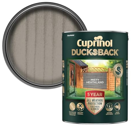 WALLPAPER EMPIRE - Cuprinol Ducksback Misty Heathland Matt Exterior Wood paint, 5L Tin
