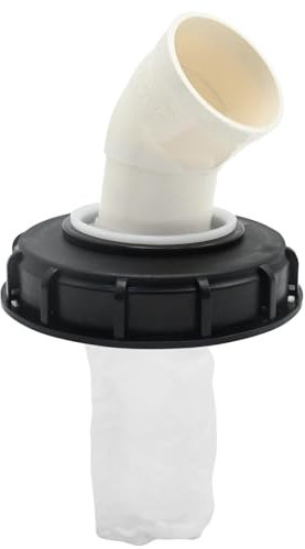 EATAKWARD Vertikale T-förmige 165 mm IBC-Abdeckung mit Nylonfilter für 275-Gallonen-Wassertanks, 457 g DN150-165 mm vertikales T-Stück mit Filter (45 ° T-Form)