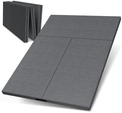 ELONEO maxVitalis Klappmatratze 140x200 cm mit Husse, 8 cm hoch, Gästematratze klappbar, Faltmatratze, Faltbare Matratze, Bandscheibenwürfel, Reisematratze, Gästebett klappbar, Klappbett waschbar
