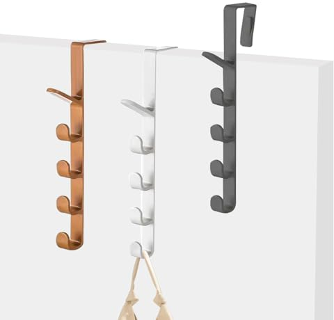 KASESSS 3 Pezzi Appendiabiti da Porta, Verticale Attaccapanni da Porta, Robusto Appendino da Porta, Pratico Gancio Porta, Appendi Bbiti per Porte Senza Forare, Ganci Porta per Camere da Letto, Bagno