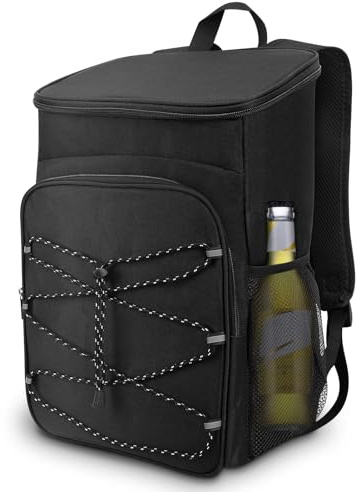 Mochila de Refrigeración Térmica con Compartimento Aislante, Dos Bolsillos Laterales de 25cm de Alto, Bolsa de Picnic Portátil para Hombres y Mujeres