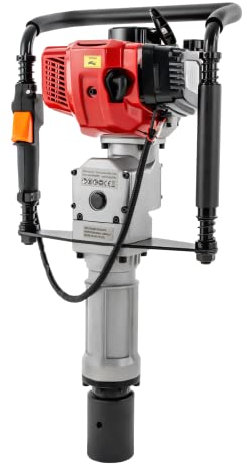 LENDISIY Taladro de tierra de gasolina, 52 CC, motor de 2 tiempos, conductor de poste, piloto de postes, piloto de valla, pilar con adaptador de 55 mm, 70 mm