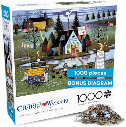 Buffalo Games - Charles Wysocki - Know it All - 1000 Piece Jigsaw Puzzle for Adults -Challenging Puzzle Perfect for Game Nights - Finished Size is 26.75 x 19.75
