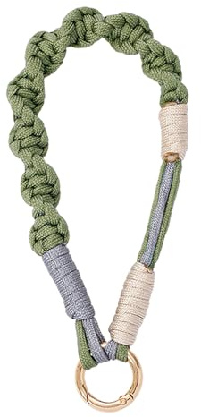CHUQING Cordino Corto Verde Portachiavi Macrame Cordino per Telefono Portachiavi Catena per Telefono Cellulare Corto Cinturino da Polso per Telefono Cellulare