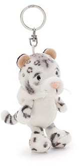 NICI 62400 Porte-clés avec Peluche au Motif de léopard des neiges Eleni Snowbell, 10 cm, Blanc, fidèle Compagnon pour Sac à Dos ou Autre Sac, pour Petits et Grands