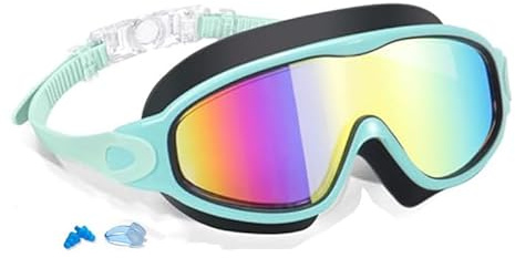ZXTGBQ Gafas De NatacióN Para NiñOs NiñAs De 4 A 14, Gafas Piscina Unisex, ProteccióN Anti-Vaho ProteccióN Uv Sin Filtraciones VisióN Clara FáCiles De Ajustar, Antivaho, Gran Angular De 180°