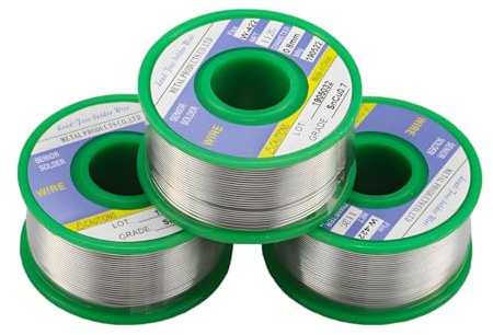 0,8 mm blyfri lödtråd flödeskolonn kärna lödning Sn99,3 Cu0,7 för elektronisk lödkolv reparation och gör-det-själv (3 st x 50 g)