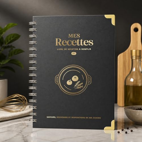 Carnet de recette à remplir francais, A5 cahier de recettes à remplir pouvant contenir jusqu’à 100 recettes, livre de recettes vierge, cahier recette cuisine, Idéal cadeau pour passionnée de cuisine