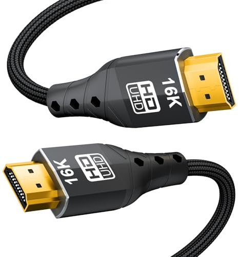 ZIKNYDO Cavo HDMI 2.2 1 mt, (Ultra High Speed 96Gbps, 16K/10K/8K/4K, Dynamic HDR, HDR10+, Dolby Vision, Dolby Atmos, DTS:X, HDCP 2.2&2.3), compatibile con cavo HDMI 2.1/2.0, PS5, Xbox, Host desktop