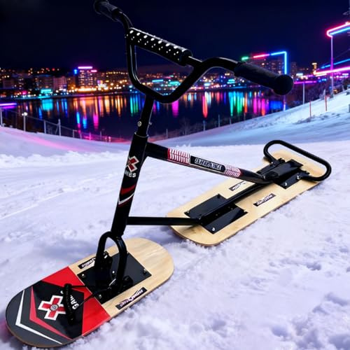 smafoseedding Patinete/Esquís De Nieve Todoterreno 2026: Doble Estabilidad Y Dirección De 360°, Trineo De Nieve Resistente con Marco De Aluminio, Tabla De Snowboard/Moto De Nieve TypeB