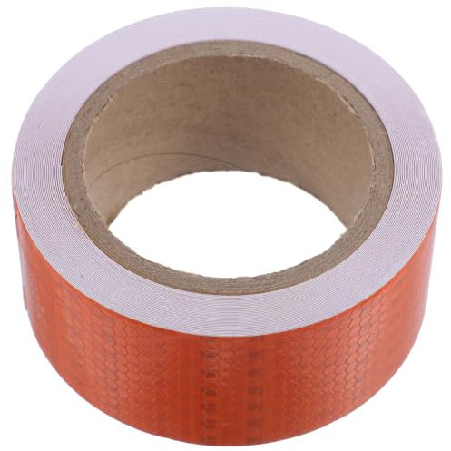 ULTECHNOVO Ruban Réfléchissant Orange 5cm x 9m, Bande Adhésive Haute Visibilité avec Motif en Nid d'Abeille, Autocollant de Sécurité Imperméable pour Remorque, Camion, Vélo et Balisage Extérieur