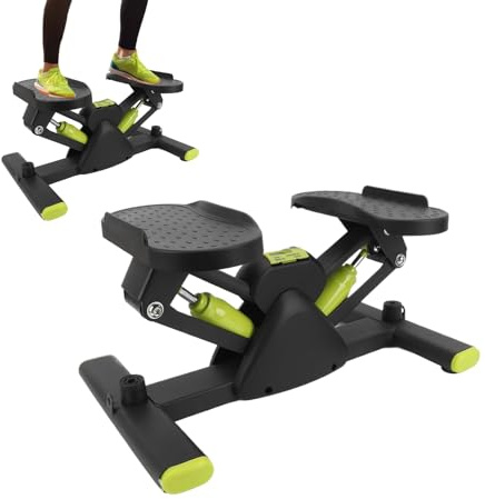 Máquina de pasos Swing Stepper 2 en 1 | Ergómetro para escaleras con Power Ropes, bicicleta estática silenciosa hasta 100 kg, resistencia ajustable, eficaz para entrenamiento de piernas y brazos