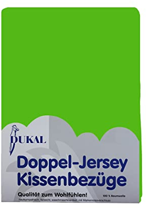 Dukal | Kissenbezug 65 x 65 cm | aus hochwertigem DOPPEL-Jersey | 100% Baumwolle | Farbe: apfelgrün