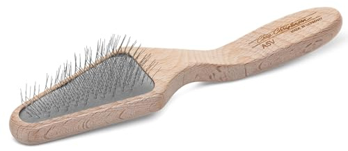 Chris Christensen Mark V Triangle Slicker Brush for Dogs, 12mm Pins, Groom Like a Pro, Handcrafted Lightweight Beechwood Ergonomic Handle, Stainless Steel Pins, A5V. Made in Germany.
