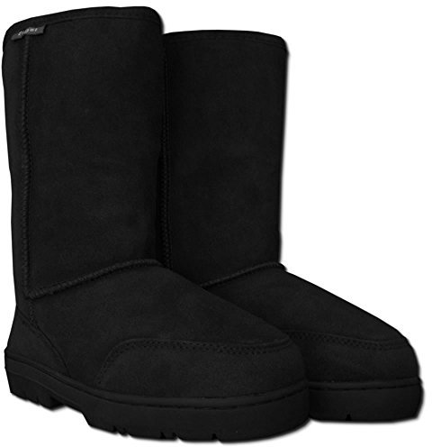 Reissner Lammfelle | Engel Boots AGI | Hohe warme Winterstiefel | Wildleder | Innenfutter echtes Merino Lammfell | schwarz 38