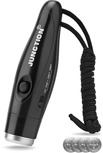 Electronic Whistle, Battery Operated Whistle Adjustable 3 Different Loud Whistle Sounds with Lanyard Handheld Electronic Whistles for Referees Volleyball Coaches Teacher, Soccer Sports Whistle-Black