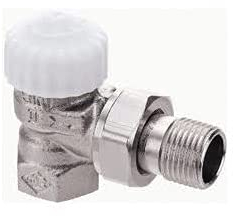 Sanitop-Wingenroth Thermostat-Ventilunterteil V-Exact in 1/2 | rechtwinkelige Form | Thermostatanschluss M30 x 1,5 | stufenlose Präzisions-Voreinstellung | für Heizungsanlagen | Rotguss vernickelt