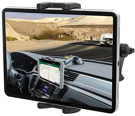 Cuxwill Tablet Auto Halterung Armaturenbrett Halter für 4'-13 iPad Handy, KFZ Pkw Windschutzscheibe Halter mit Saugnapf für iPad Pro 12.9 Air Mini, Galaxy Z Fold 4 3, Kindle Fire HD, Switch, iPhone