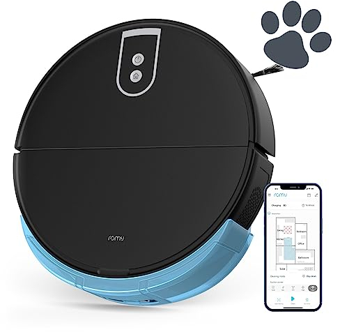 ROMY L6 Animal | Smart Home Staubsauger Roboter mit Wischfunktion | 5200Pa Saugkraft | leiser Roboterstaubsauger optimiert für Tierhaare Teppich | XXL Staubbehälter statt Absaugstation | schwarz