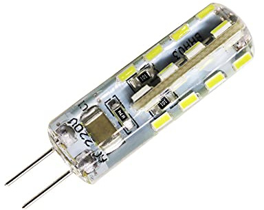 RAWARS HHF Home Lighting 20pcs/lot G4 LED Lamp AC220V 3W G4 Small Bulb 32LED-3014 Red/Green/Blue Light Source Bulb (Size : White)