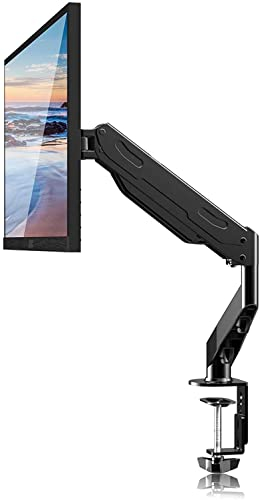 Pholiten Bras Ecran PC pour écran LCD LED 13-27, Bras de Moniteur avec Ressort à gaz, Rotatif à 360°, réglable en Hauteur, Support d'écran VESA 75x75/100x100MM, Gain de Place, Facile à Installer