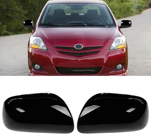 TTCR-II 2PCS Compatible con Retrovisor Cubierta Toyota Yaris 2006 2007 2008 2009 2010 2011, Izquierdo + Derecha Espejo Cubierta Yaris 2008 Espejo Tapa Reemplazo Yaris 2010-Negro