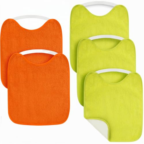 Yellow Koala – Bavaglini asilo con Elastico – Confezione da 5 pz – Strato impermeabile interno e morbido cotone esterno, sicuri e facili da pulire – 25x29 cm – Perfetti per Bambini 0-3 Anni