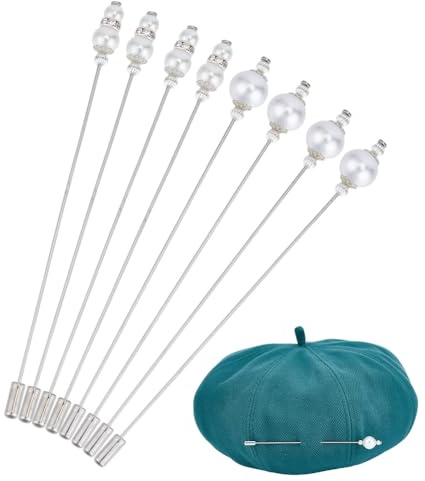DELORIGIN 8 épingle à Chapeau de Sécurité Vintage de 4.9cm Épingle à Revers en Laiton à Long Manche Accessoires pour Cravate Écharpe Badge Chapeaux Costumes Broches Décoratives
