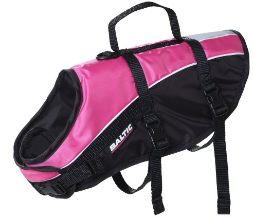 Baltic Mascot - Giubbotto salvagente per Cani con Chiusura Velcro, Multicolore (Rosa/Nero), XS, 0-3 kg