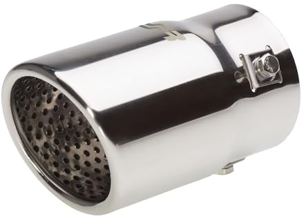 Simoni Racing Embout d'Échappement Rond/Oblique Inox - Ø76xL128mm - Montage ->68mm.
