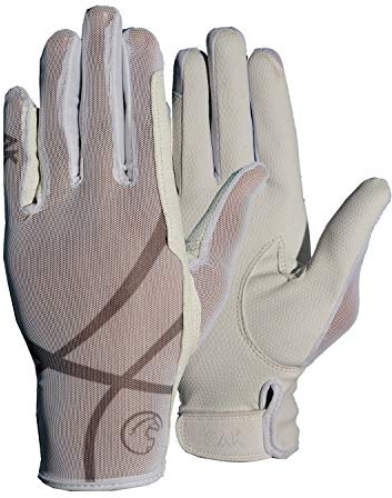 AK Summer Breathable Horse Riding Gloves & for daily use AKRS-7007 (White, XS)