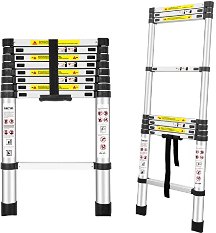 Yami 8.5FT Telescoping Ladders, Aluminum Extension Ladder
