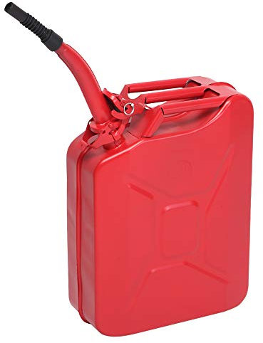 Bonnlo 20 Litres Fuel Oil Storage Can Petrol Diesel Tank with Spout, 0.6 mm Body Thickness (Red)