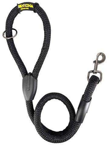 Correa para Perros, Cuerda Gruesa de Nylon para Perros medianos y Grandes. 100cm. Negro