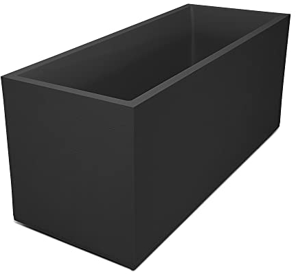 Ondis24 Pflanzkübel Blumenkübel Blumentopf Basalt 100cm, Beton Optik mit Wasserspeicher, Pflanzenkasten hoch, Winterfest (Beton Anthrazit)