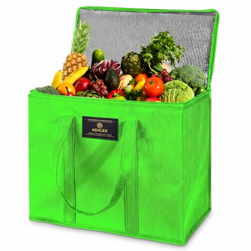 Adalex Global 26L Cool Bag Cooler Bag and Cooler Box, Insulated Food Delivery for Uber Eats, Thermal for Hot and Frozen Food, Picnic and Grocery Delivery, Freezer Shopping (22x30x40cm 26l Green, XL)