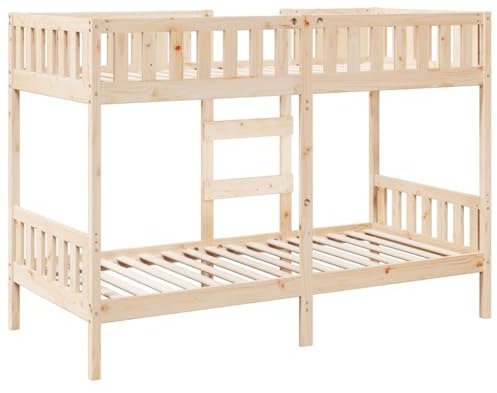 vidaXL Letto a Castello 90x190 cm in Legno Massello di Pino, Struttura Letto a Castello, Base Letto a Castello, Mobile Camera da Letto