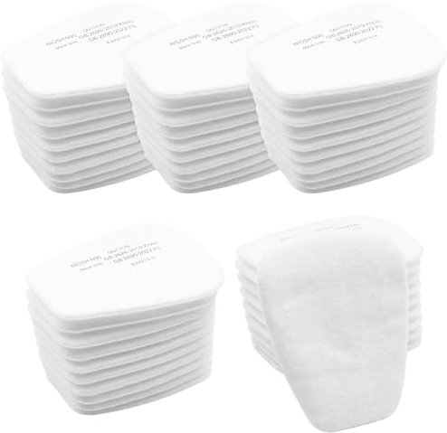WYYFXY® 50 Pezzi Filtro per Maschera Respiratoria, 5N11 CN Inserto Cotone Filtro Maschera Antipolvere 3M Filtro 6000 6200 6800 7502 per Verniciatura, Polvere Fine