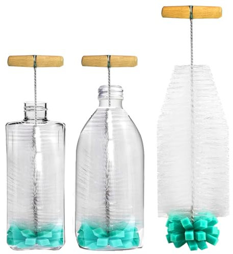 XIEXIESHER Flaschenbürste, Multifunktional Becher Deckel Flaschenreiniger Schwamm Bürste