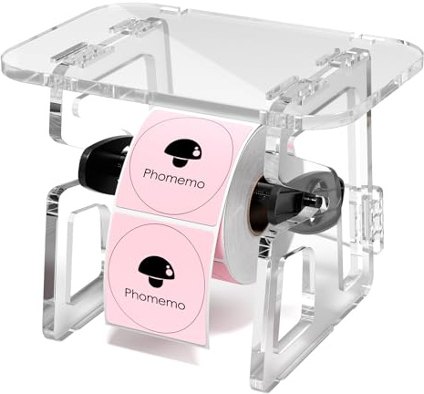 Phomemo Soporte para etiquetas, soporte térmico para rollos y etiquetas continuas, portaetiquetas 3 en 1 para impresoras, rollos y etiquetas apiladas, compatible con impresoras de etiquetas de