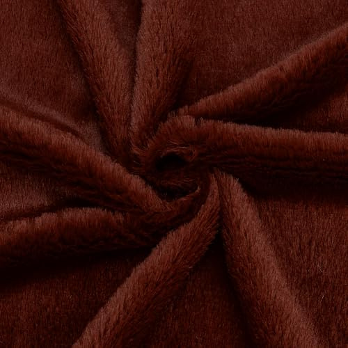 BENECREAT Tela de piel sintética de pelo corto marrón de 50 x 180 cm, tela de piel precortada para manualidades de Halloween y Navidad, disfraces, alfombras, cojines y decoración