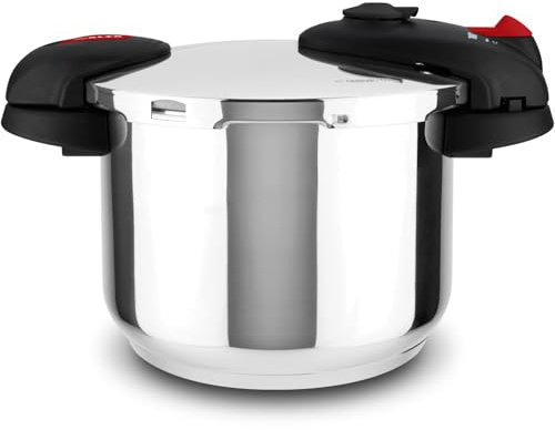 Alza Orion Expressgryta med 6 liter, 18/10 rostfritt stål, 2 matlagningsnivåer, Impaksteel-bakgrund, design med dubbla handtag, 5 säkerhetssystem