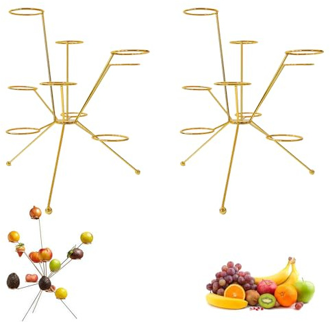 Exploded Fruit Bowl, Exploding Fruit Bowl Stand, Fireworks On the Dinner Table, Stainless Steel Aesthetic 360° Display Rack, Creative Centerpiece For Home Kitchen Counter & Dining Table Decor (2pcs)