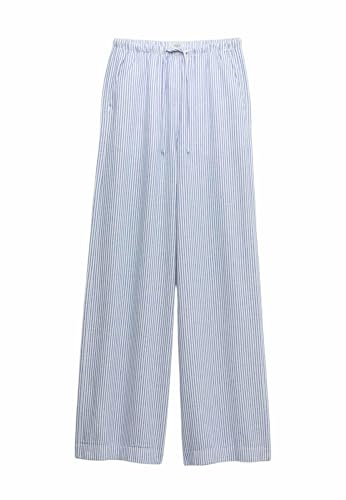 Marks & Spencer Pantaloni a Gamba Larga in Misto Lino da Donna Blu
