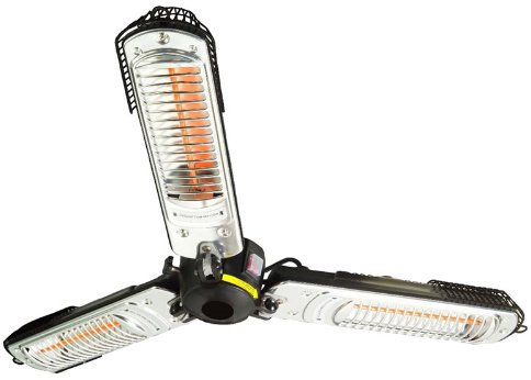 Halogen Garden Parasol Umbrella Heating Outdoor Patio Heater Electric Infrared Space Heater With 3 Heating Panels