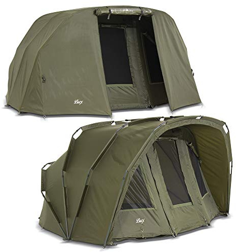 Lucx® Bivvy + vinterhud tiger, 1–2 – 3 man fisketält + överkast – karptält – karpdome med overwrap 2 eller 3 man karp fisketält