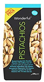 Pistachos - Lote de 4 unidades, tamaño grande, tostado, sin sal, 220 g